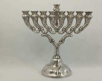 Judaica Hanukkah Menorah Sterling Silver 925 Beautiful Rare Vintage