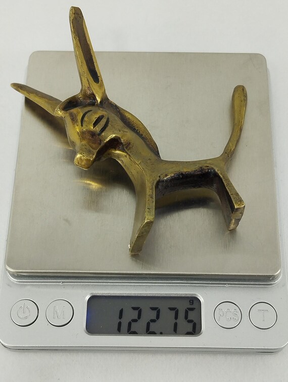 Small Solid Brass Donkey Ring Holder Rare Vintage… - image 8