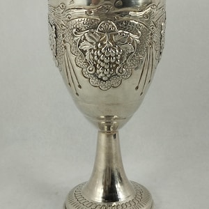 Vintage Sterling Silber Kiddush Cup, Jehudaica Weinkelch