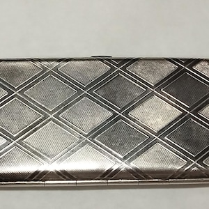 Art Deco Small Hinged Silver Cigarette Case Box