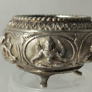 Antique Anglo Indain Small Silver Salt Cellar