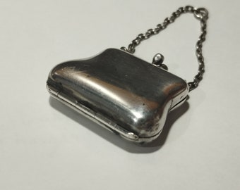 Small Miniature Sterling Silver Coin Purse Rare Antique