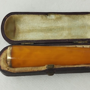 cigarette amber Antique Amber/Silver Cigarette Cheroot Holder