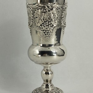 Judäische Vintage Silber 925 Kiddush Wein Tasse Trauben Bunches Blumen Verziert