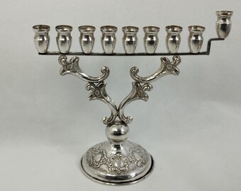 Judaica Hanukkah Menorah Silver 925 lovely Rare Vintage