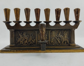 Rare Vintage Quality Pal Bell Independence Judaica Hanukkah Menorah