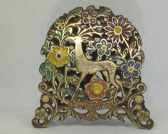 Mid Century Israel Made Solid Brass Paper Napkin Holder