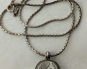 Judaica Rachel&#39;s Tomb Charm Silver Pendant w Necklace
