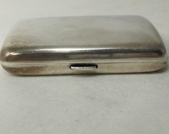 Estuche antiguo de plata esterlina de la época eduardiana de 1906