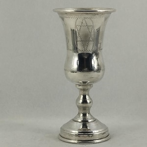 Antike Bronze Tasse Kiddush Tasse Massiv 82 gramm Sterling Silber