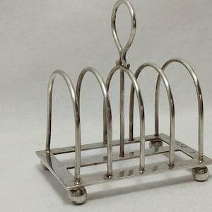 Sterling Silver Toast Rack Four Slice Antique British 96 Grams