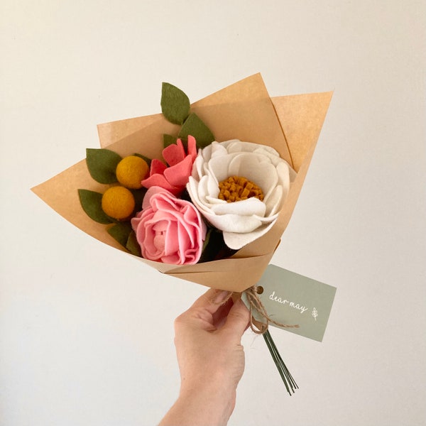 Felt Flower Bouquet Etsy