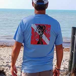 Lobster 50+UV Performance Sun Shirt, Lobster Dive Shirt, Women&#39;s Lobster Shirt, Mens Lobster Fishing Shirt, Florida Spiny Lobster SPF Shirt
