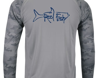 Tarpon Digital Camo Performance Dry-fit Fishing Long Sleeve Shirts, 50 UPF  Sun Protection, Men's Tarpon SPF Fishing Shirt, Ladies UV Shirt 