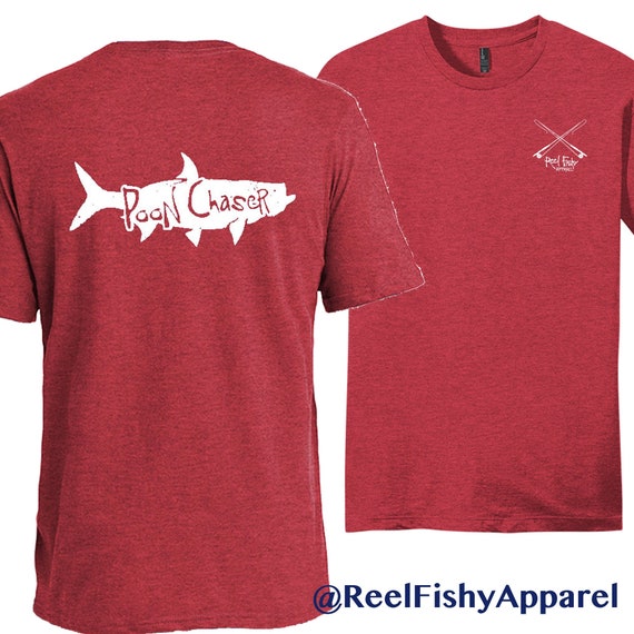Tarpon poon Chaser Fishing T-shirt, Men's Tarpon Short Sleeve T-shirts,  Men's Tarpon Cotton Shirt, Poon Chaser Tarpon Shirt for Men 