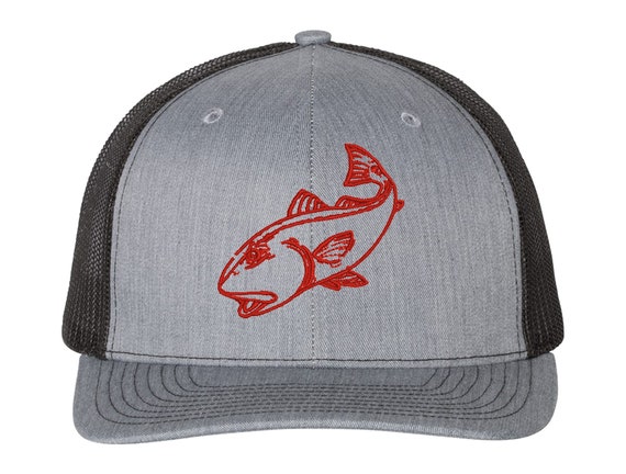 Redfish Fishing Trucker Hat, Fishing Trucker Cap, Red Drum Trucker