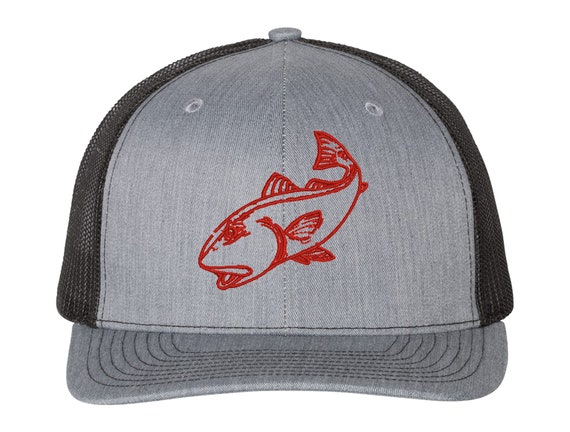 Redfish Fishing Trucker Hat, Fishing Trucker Cap, Red Drum Trucker Hat, Redfish Fishing Hat, Fishing Hat for Men, Ladies Fishing Trucker Hat