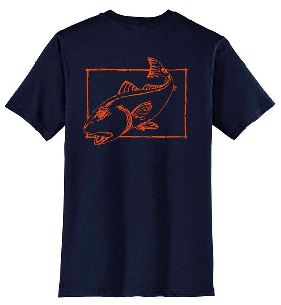 Closeout Redfish Fishing Shirt, Red Drum Fishing T-shirt, Fishing Short  Sleeve Cotton T-shirt, Men's Fishing Shirt 