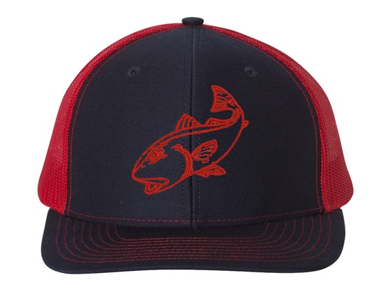 Redfish Fishing Trucker Hat, Fishing Trucker Cap, Red Drum Trucker Hat, Redfish Fishing Hat, Fishing Hat for Men, Ladies Fishing Trucker Hat