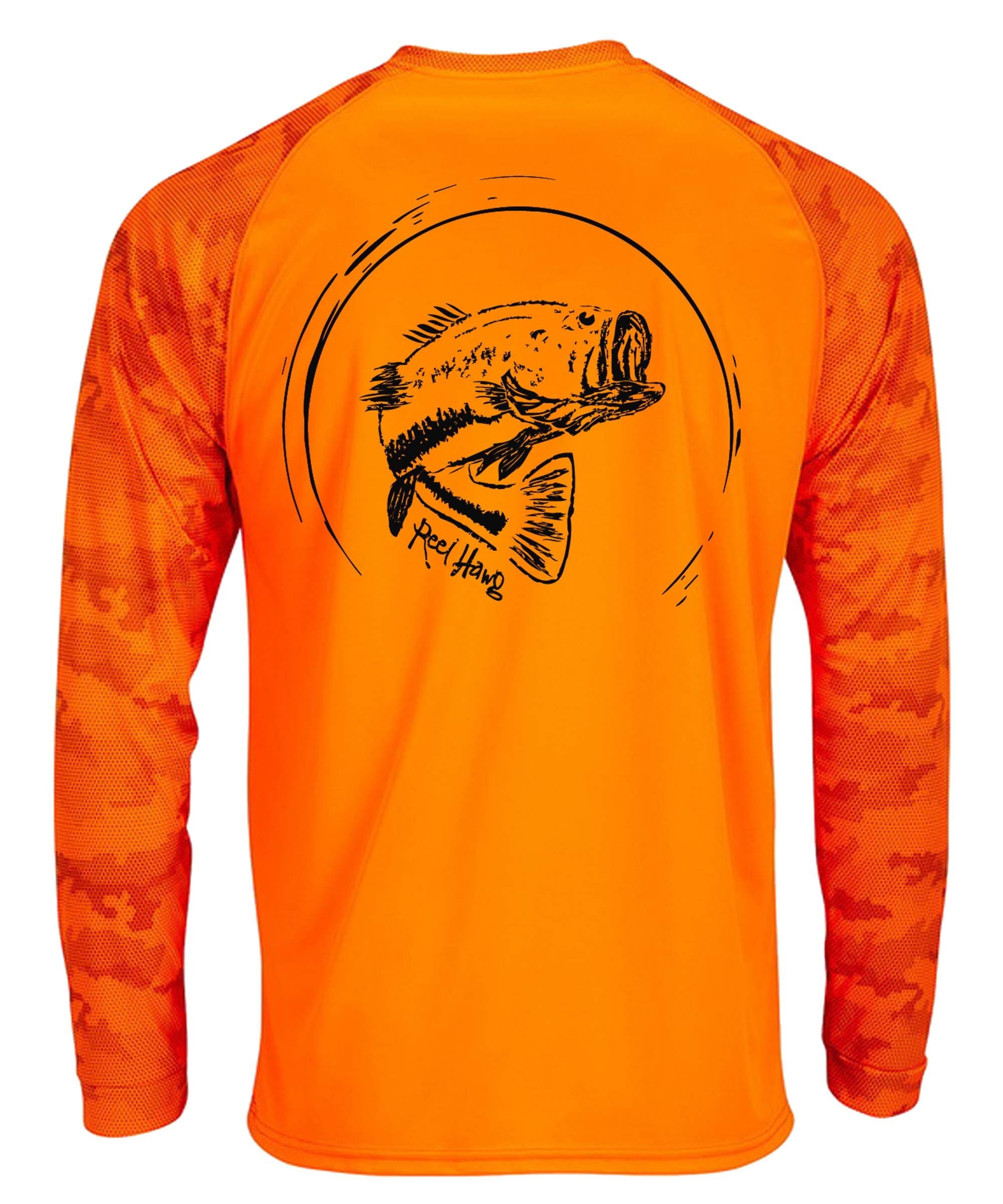 Bass Fishing Shirt, Bass Performance 50UV Sun Protection Shirt