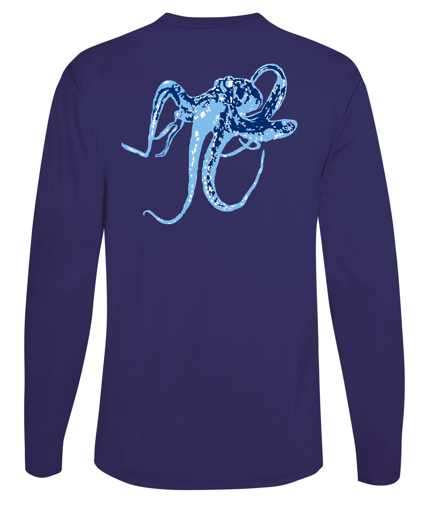 Octopus Performance Dry-Fit Shirt, Men's Fishing 50+ SPF Shirt, Womens V-neck UV Shirt, Octopus Sun Shirt, Ladies Sun Shirt, SPF Sun Shirt