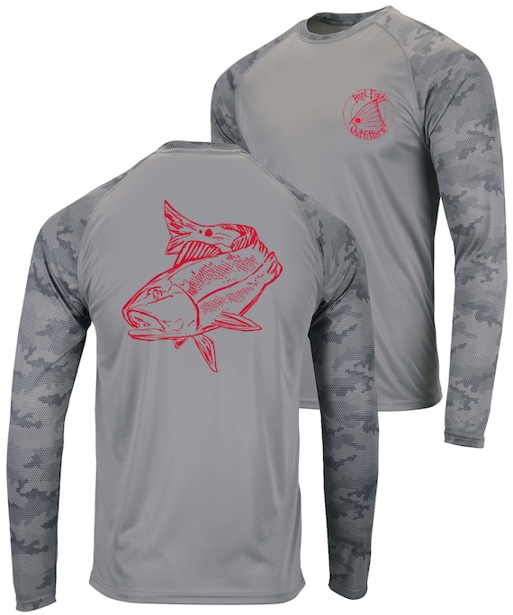 Redfish Fishing Shirt, Red Drum Camo Performance Shirts, 50 SPF Fishing  Shirt, UV Sun Protection Shirt, Men's Redfish Fishing Shirt 