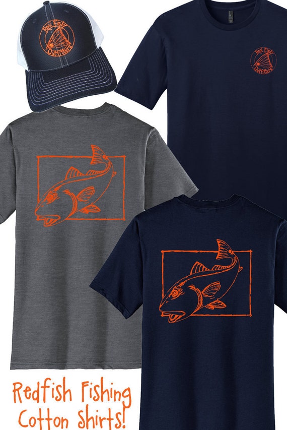 Closeout Redfish Fishing Shirt, Red Drum Fishing T-shirt, Fishing Short  Sleeve Cotton T-shirt, Men's Fishing Shirt 
