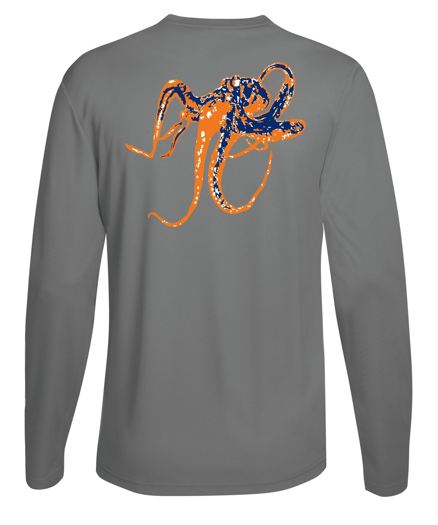 Spearfishing Octopus UV T-Shirt, Mens Protection Long Sleeve Tee, Fishing