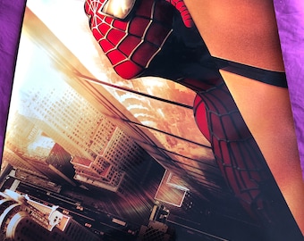 SPIDER MAN (2002)  Original Recalled Twin Towers Rare One Sheet Movie Poster