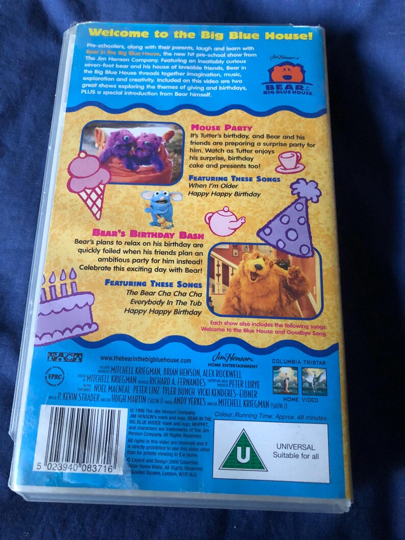 Bear in the Big Blue House: Birthday Parties Pal VHS Video Tape ...