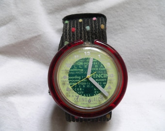 Swatch Pop Watch 1992 PWK163 SPORTPOURRI Vintage Genuine Rare Running - New Battery