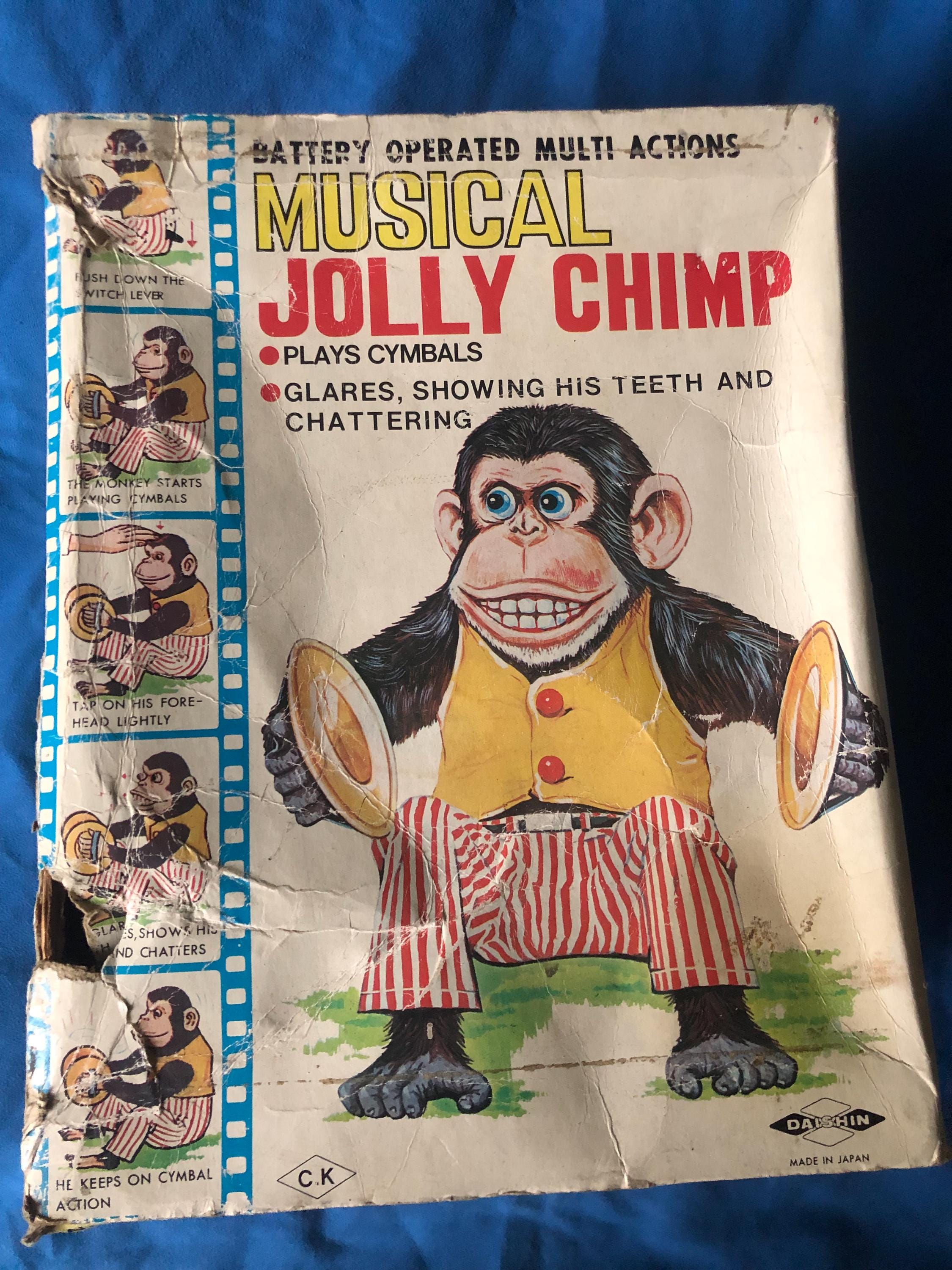 Vintage Musical Jolly Chimp With Box Daishin CK (japan) Monkey