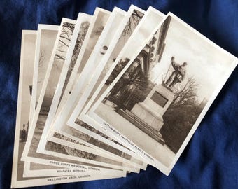 Antique Postcards London’s Famous Statues Series Set of 9 Unposted c1907