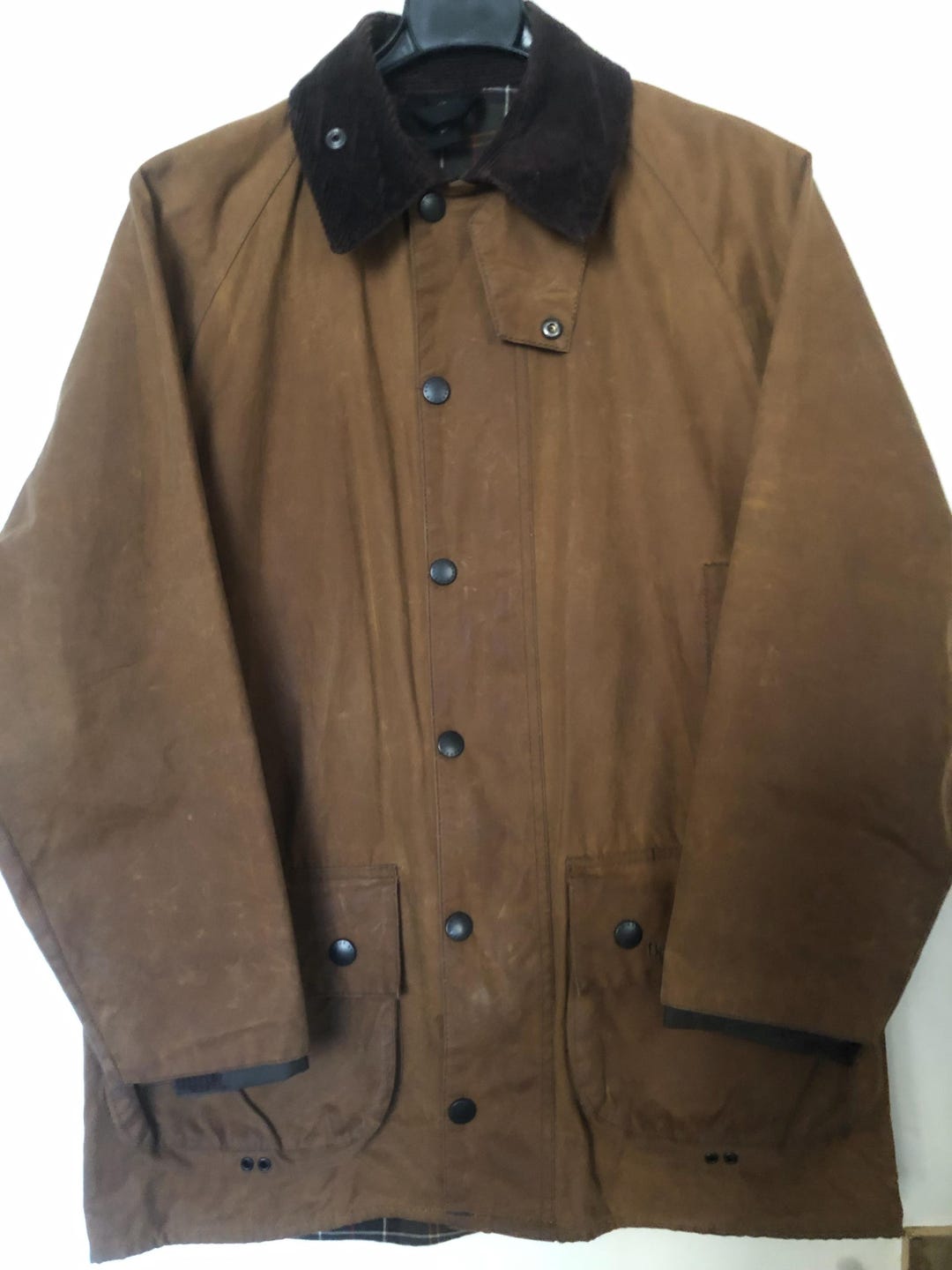 Barbour / バブアー | CLASSIC MOORLAND WAXED JACKET A821 裏地チェック チンストラップ付き クラシック ムーアランド ワックス オイルド ジャケット | C44  | ブラウン | メンズ il_1080xN.7372168579_6tgp.jpg