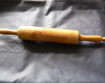 Vintage Large Two Piece Wood Rolling Pin Antique 19" x 7.5" Wooden Kitchenalia