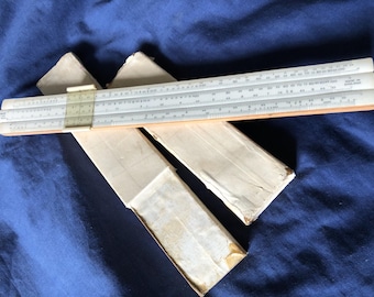 British Unique Log Log Slide Rule Original Vintage Made In England Engineers Architects Ruler In Box