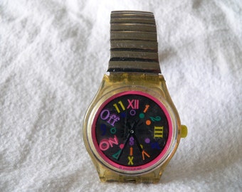 Rare Vintage Limited edition 1994 Swatch Watch Musical BOOGIE MOOD SLK104 Melody by Philip Glass