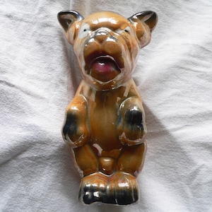 Early German Bonzo Dog Lustre Statue lustreware figurine comic character 1920s