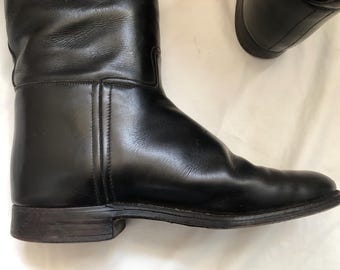 Bottes équitation Femme Cuir Noir – Dressage Anglais, à Enfiler, Taille 9 US