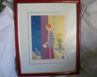 ALBERTA- signed limited edition print by stylised figurative artist LINDA HILL