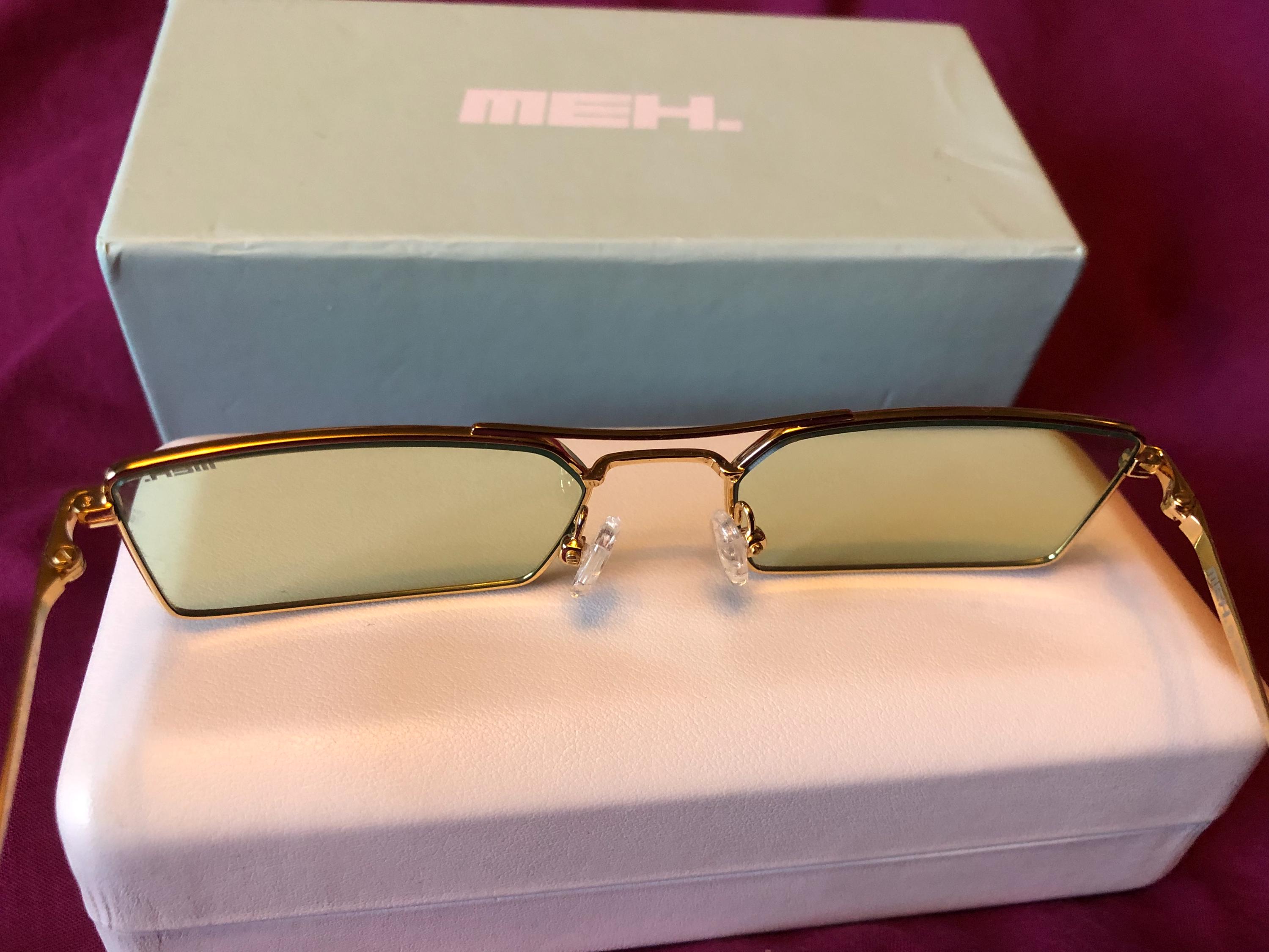 MEH.EYEWEAR ‘Annie’ Sunglasses in Gold/Lavender ANNIE - GOLD/MATCHA – MEH.EYEWEAR main image 2