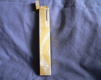 Rare Vintage KP Hand Craft Mid Century Gold On Silver Lighter 6''