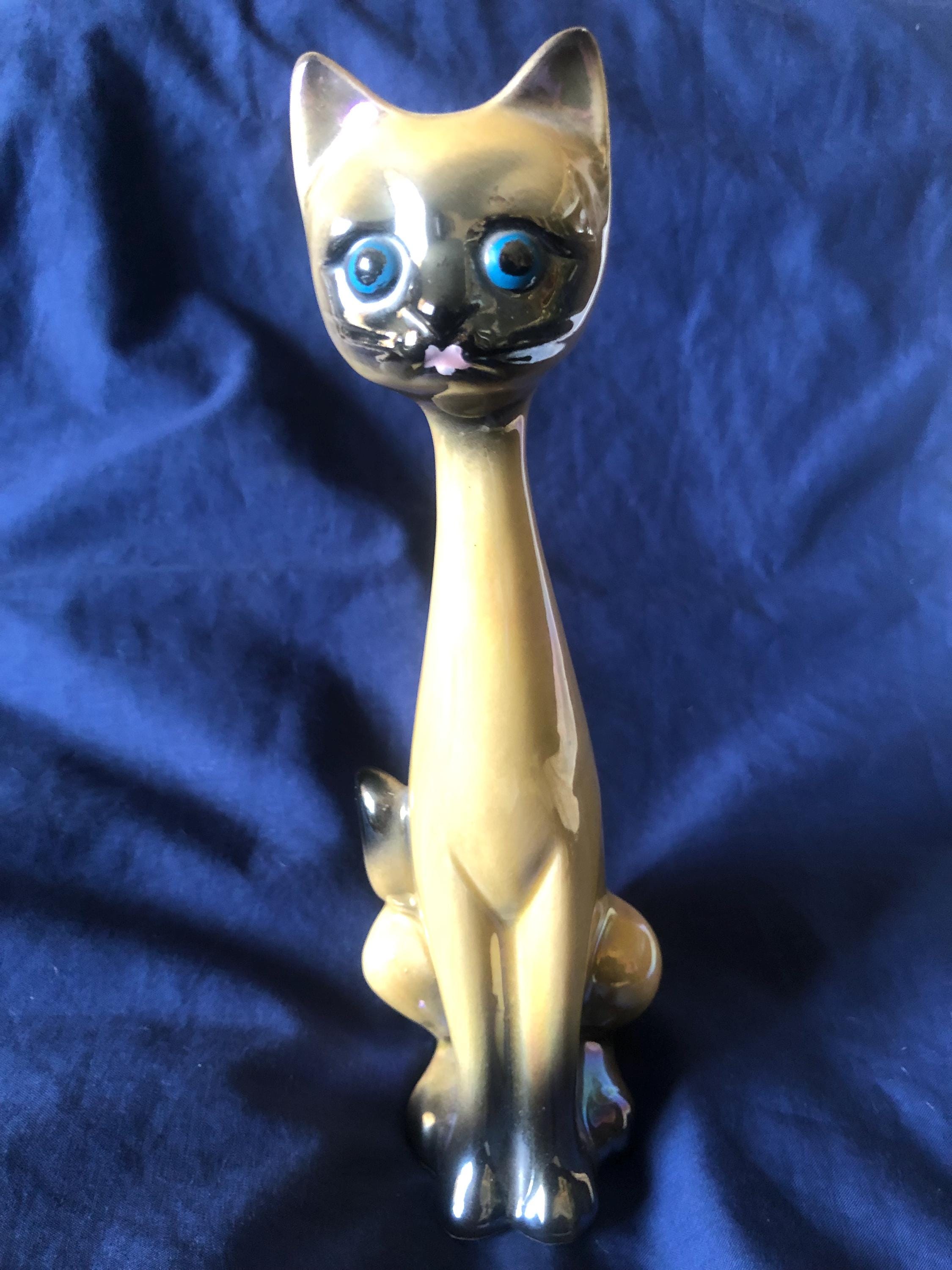 EGO セラミックス シャム猫　ハインツ ステンゴッド スウェーデン 1960 Mid Century Jema Holland Long Neck Stylized Ceramic Siamese Cat
