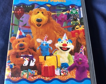 Cinta de vídeo VHS auténtica y rara de Bear In The Big Blue House: Birthday Parties Pal