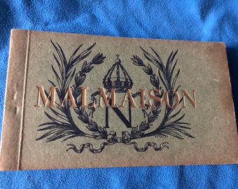 Rare Vintage 1920s Illustrated Guide Napoleon-Josephine MALMAISON Castle postcard booklet Album 24 Views Complete