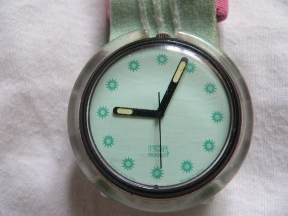 Swatch Pop Watch 1992 MINT SEA PWB166 Vintage Genuine Rare Running