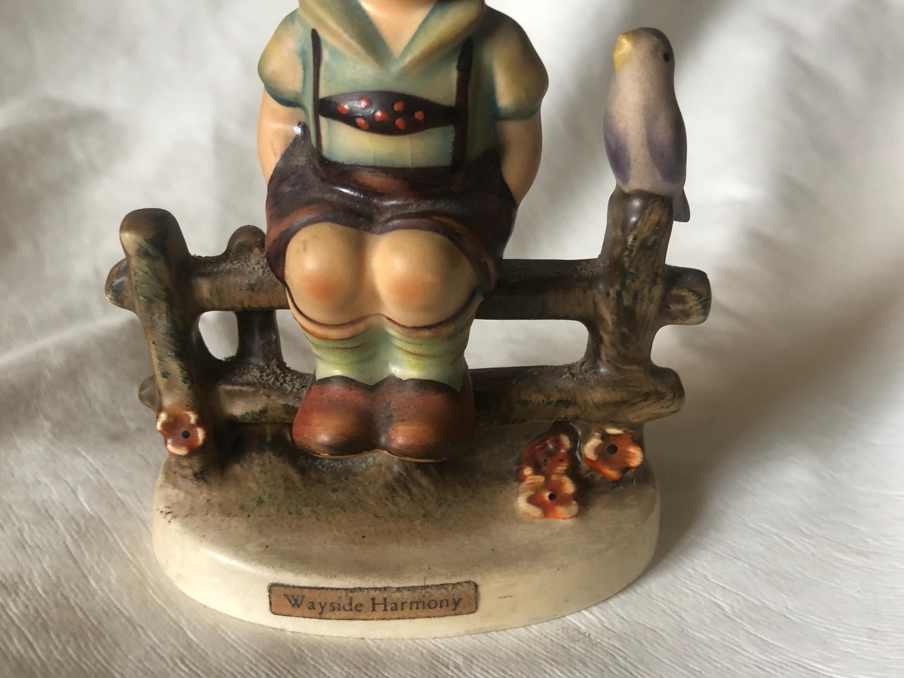 Vintage W. Goebel Hummel Figurine Wayside Harmony Seated Boy TMK-4