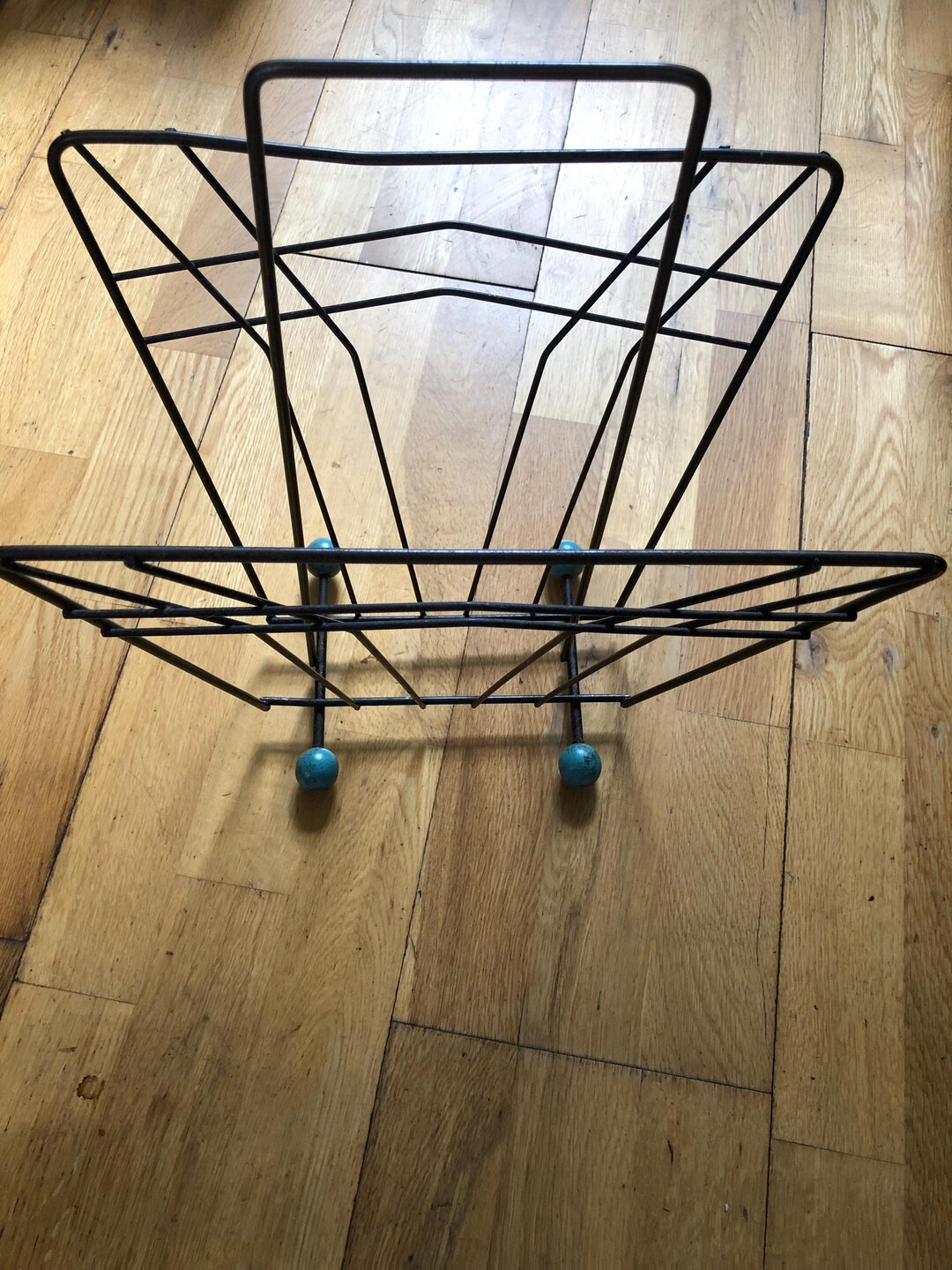 Vintage 1960s Mid-century Retro Atomic Sputnik Style Wire Magazine Rack ...