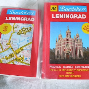 Baedekers LENINGRAD Guide Book + Map 1st Edition