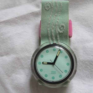 Swatch Pop Watch 1992  MINT SEA PWB166 Vintage Genuine Rare Running - New Battery